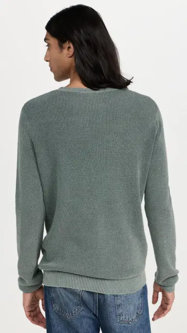 Faherty unwashed Crew Neck Sweater Mountain Olive | Thumbnail 3 Faherty unwashed Crew Neck Sweater Mountain Olive | Thumbnail 3