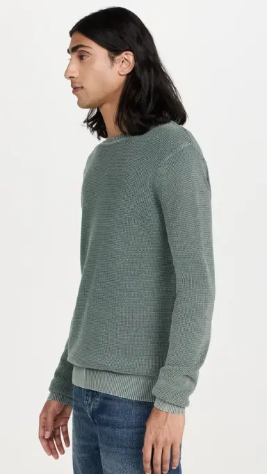 Faherty unwashed Crew Neck Sweater Mountain Olive | Thumbnail 4 Faherty unwashed Crew Neck Sweater Mountain Olive | Thumbnail 4