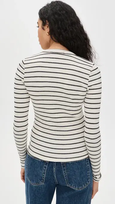 AMO Joanna Long Sleeve Tee Natural/Black | Thumbnail 3 AMO Joanna Long Sleeve Tee Natural/Black | Thumbnail 3