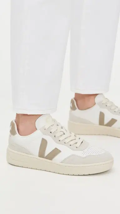 Veja V-90 Sneakers White/Taupe | Thumbnail 3 Veja V-90 Sneakers White/Taupe | Thumbnail 3