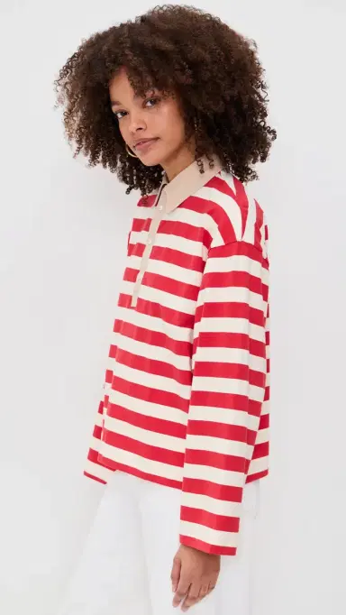 State & Lake Bobbi Polo Red/Ivory L | Thumbnail 4 State & Lake Bobbi Polo Red/Ivory L | Thumbnail 4