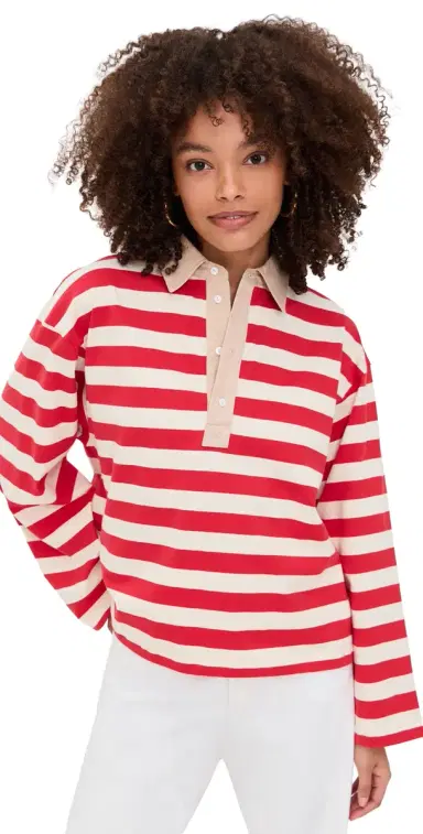 State & Lake Bobbi Polo Red/Ivory L | Thumbnail 1 State & Lake Bobbi Polo Red/Ivory L | Thumbnail 1