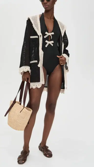 Sea Kendall Crochet Halter One Piece Black | Thumbnail 6 Sea Kendall Crochet Halter One Piece Black | Thumbnail 6