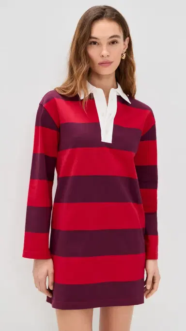 LE BOP Blair Polo Mini Dress Red/Burgundy | Thumbnail 2 LE BOP Blair Polo Mini Dress Red/Burgundy | Thumbnail 2