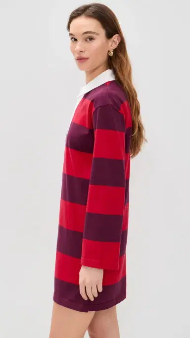 LE BOP Blair Polo Mini Dress Red/Burgundy | Thumbnail 4 LE BOP Blair Polo Mini Dress Red/Burgundy | Thumbnail 4