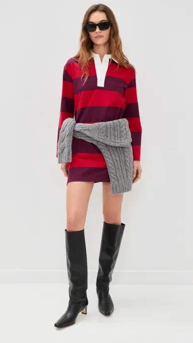 LE BOP Blair Polo Mini Dress Red/Burgundy | Thumbnail 5 LE BOP Blair Polo Mini Dress Red/Burgundy | Thumbnail 5