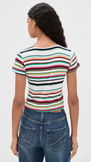 LE BOP Eloise triped Crop Tee Multi tripe | Thumbnail 4 LE BOP Eloise triped Crop Tee Multi tripe | Thumbnail 4