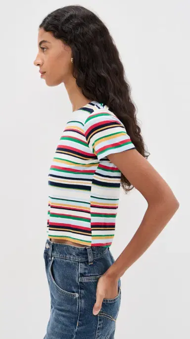 LE BOP Eloise triped Crop Tee Multi tripe | Thumbnail 5 LE BOP Eloise triped Crop Tee Multi tripe | Thumbnail 5