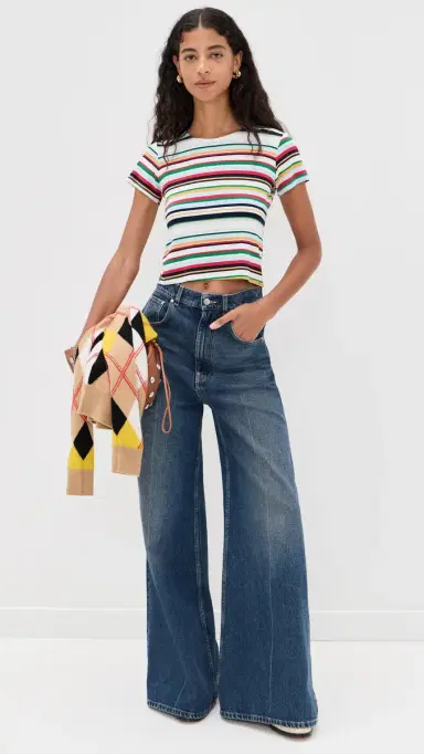 LE BOP Eloise triped Crop Tee Multi tripe | Thumbnail 6 LE BOP Eloise triped Crop Tee Multi tripe | Thumbnail 6