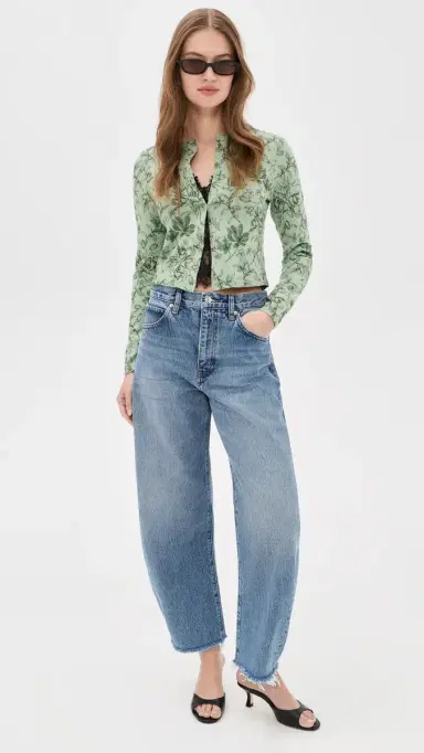 ALICE + OLIVIA Dollie Cardigan ystic Garden Sage | Thumbnail 5 ALICE + OLIVIA Dollie Cardigan ystic Garden Sage | Thumbnail 5