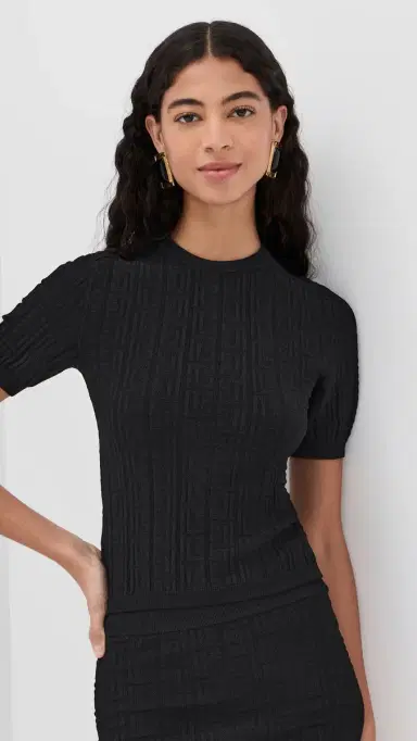 Balmain Monogram Knit Top Noir | Thumbnail 2 Balmain Monogram Knit Top Noir | Thumbnail 2