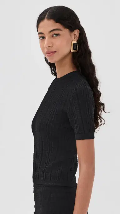 Balmain Monogram Knit Top Noir | Thumbnail 4 Balmain Monogram Knit Top Noir | Thumbnail 4