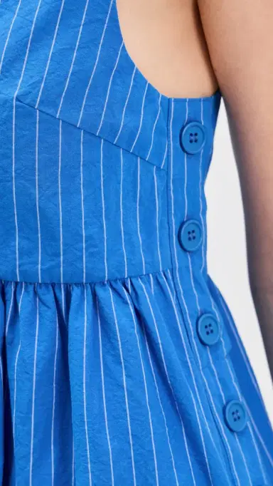 The Tiny Big Sister Striped Square Neck Dress Blue | Thumbnail 6 The Tiny Big Sister Striped Square Neck Dress Blue | Thumbnail 6