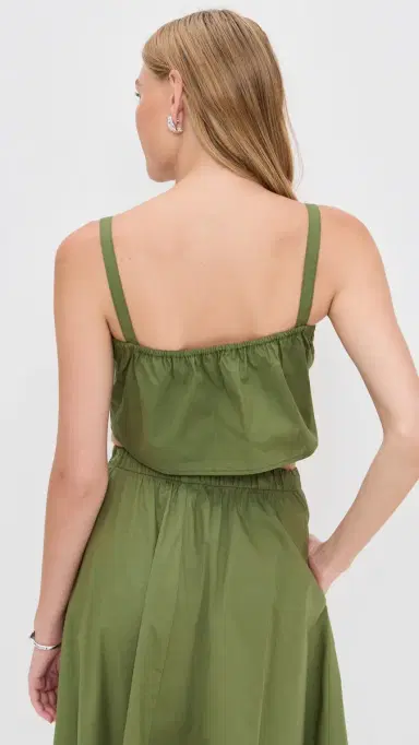 LE BOP Poplin Martha Crop Top Olive | Thumbnail 3 LE BOP Poplin Martha Crop Top Olive | Thumbnail 3