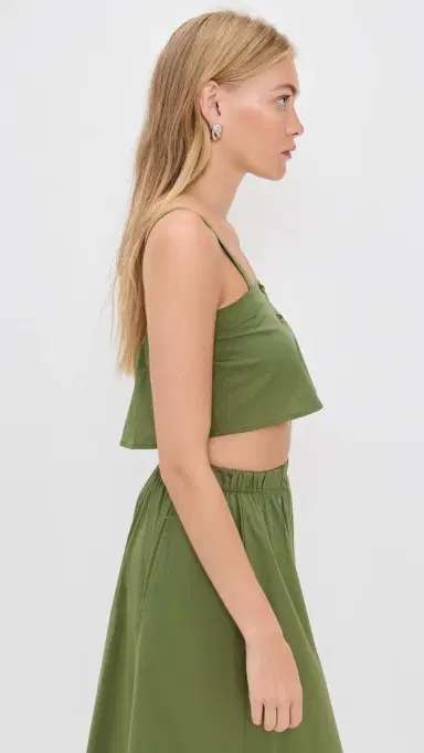 LE BOP Poplin Martha Crop Top Olive | Thumbnail 4 LE BOP Poplin Martha Crop Top Olive | Thumbnail 4