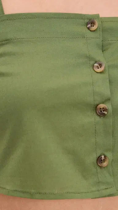 LE BOP Poplin Martha Crop Top Olive | Thumbnail 6 LE BOP Poplin Martha Crop Top Olive | Thumbnail 6
