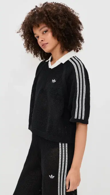 adidas Crochet Polo Black | Thumbnail 4 adidas Crochet Polo Black | Thumbnail 4