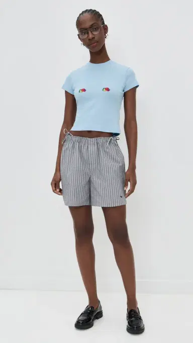 Hommegirls Homme Girls x Fruit of The oom Baby Tee With Double Logo Baby Blue w/ Fruit Clusters | Thumbnail 5 Hommegirls Homme Girls x Fruit of The oom Baby Tee With Double Logo Baby Blue w/ Fruit Clusters | Thumbnail 5