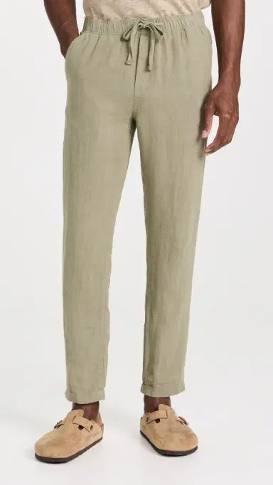 Faherty Linen Drawstring Pants Canyon Olive | Thumbnail 2 Faherty Linen Drawstring Pants Canyon Olive | Thumbnail 2