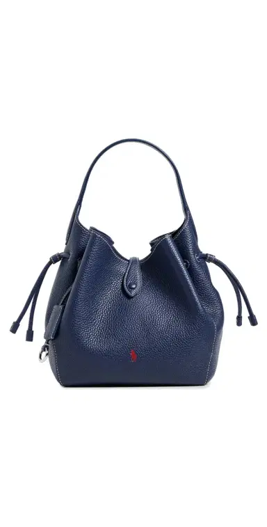 Polo Ralph Lauren Shiny Drum Pebble Crossbody Bucket Bag | Thumbnail 1 Polo Ralph Lauren Shiny Drum Pebble Crossbody Bucket Bag | Thumbnail 1