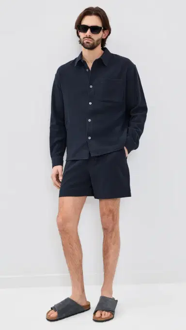 FRAME Open Weave Shorts 5 Dark Navy | Thumbnail 2 FRAME Open Weave Shorts 5 Dark Navy | Thumbnail 2