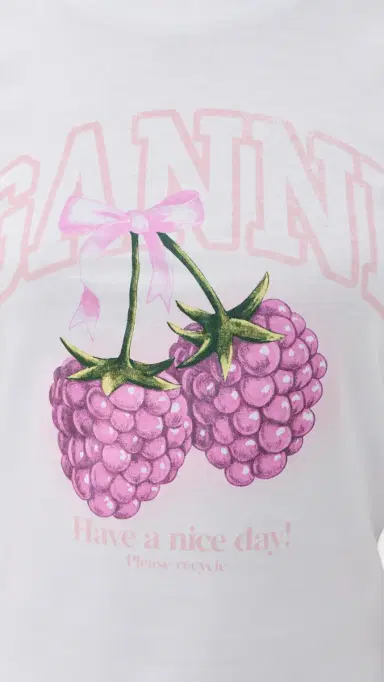 GANNI Baby Fit T-shirt Raspberry Bright White | Thumbnail 6 GANNI Baby Fit T-shirt Raspberry Bright White | Thumbnail 6