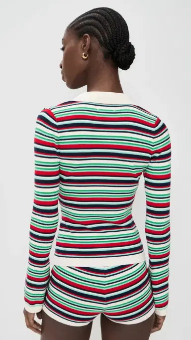 Seven Wonders Xyla Collared Long leeve Knit Top Xyla tripe | Thumbnail 3 Seven Wonders Xyla Collared Long leeve Knit Top Xyla tripe | Thumbnail 3