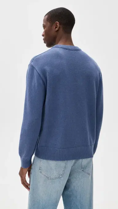 Alex Mill Gabriel Crew Neck Sweater In Cotton Linen Worn Denim | Thumbnail 3 Alex Mill Gabriel Crew Neck Sweater In Cotton Linen Worn Denim | Thumbnail 3