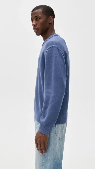 Alex Mill Gabriel Crew Neck Sweater In Cotton Linen Worn Denim | Thumbnail 4 Alex Mill Gabriel Crew Neck Sweater In Cotton Linen Worn Denim | Thumbnail 4