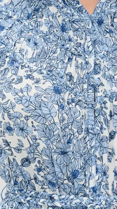 Poupette St Barth Callie Mini Dress Blue Aquaflora | Thumbnail 6 Poupette St Barth Callie Mini Dress Blue Aquaflora | Thumbnail 6