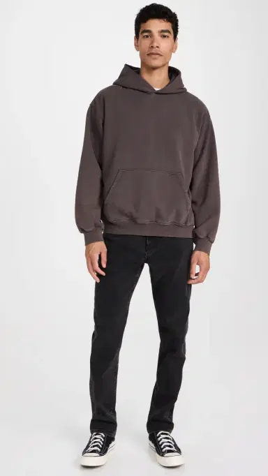 Madewell The McCarren Midweight Hoodie Sweatshirt Black Coal | Thumbnail 5 Madewell The McCarren Midweight Hoodie Sweatshirt Black Coal | Thumbnail 5
