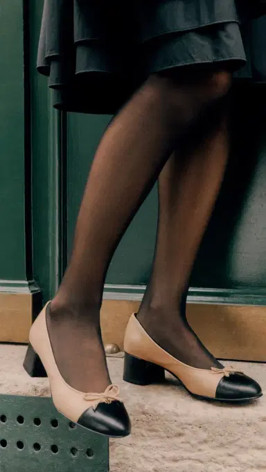 Tory Burch Bow Ballet Pumps 45mm Ginger Shortbread/Black | Thumbnail 2 Tory Burch Bow Ballet Pumps 45mm Ginger Shortbread/Black | Thumbnail 2