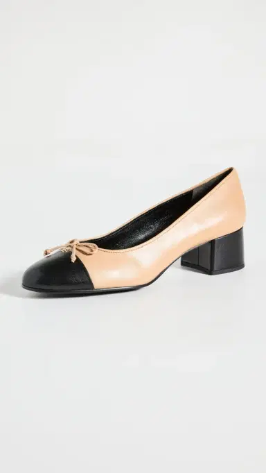 Tory Burch Bow Ballet Pumps 45mm Ginger Shortbread/Black | Thumbnail 3 Tory Burch Bow Ballet Pumps 45mm Ginger Shortbread/Black | Thumbnail 3