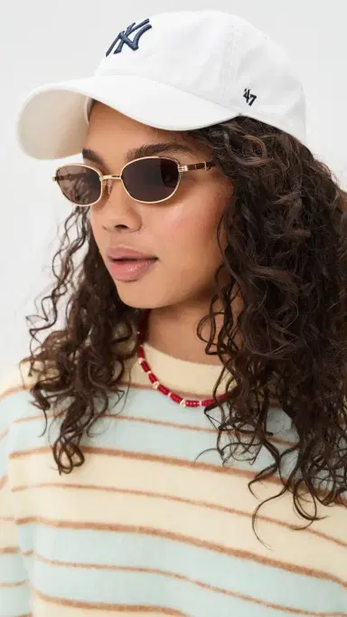 Luv Lou The Brooklyn Sunglasses Gold One Size | Thumbnail 3 Luv Lou The Brooklyn Sunglasses Gold One Size | Thumbnail 3