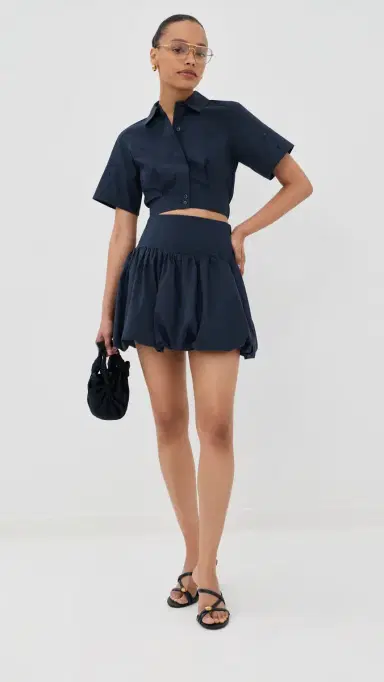 SIMKHAI Pippa Bubble Mini Skirt idnight | Thumbnail 5 SIMKHAI Pippa Bubble Mini Skirt idnight | Thumbnail 5