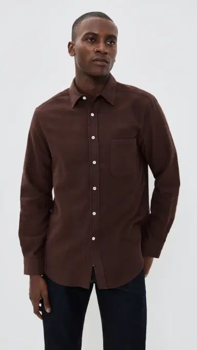 Portuguese Flannel Teca 2.0 Brushed Flannel Button Down Shirt Brown | Thumbnail 2 Portuguese Flannel Teca 2.0 Brushed Flannel Button Down Shirt Brown | Thumbnail 2
