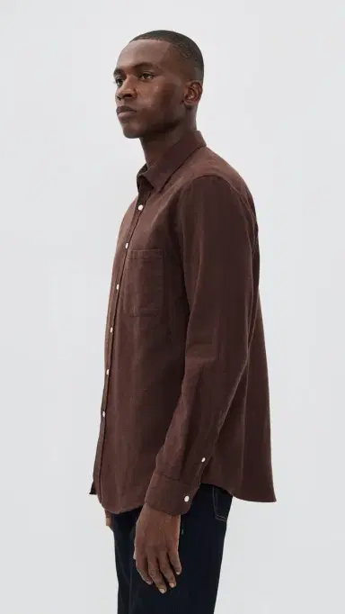 Portuguese Flannel Teca 2.0 Brushed Flannel Button Down Shirt Brown | Thumbnail 4 Portuguese Flannel Teca 2.0 Brushed Flannel Button Down Shirt Brown | Thumbnail 4