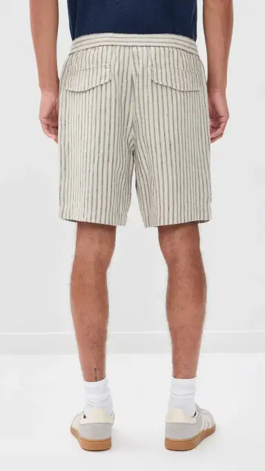 Vince Ballston tripe Hemp Shorts 8 Parchment/Coastal tripe | Thumbnail 3 Vince Ballston tripe Hemp Shorts 8 Parchment/Coastal tripe | Thumbnail 3