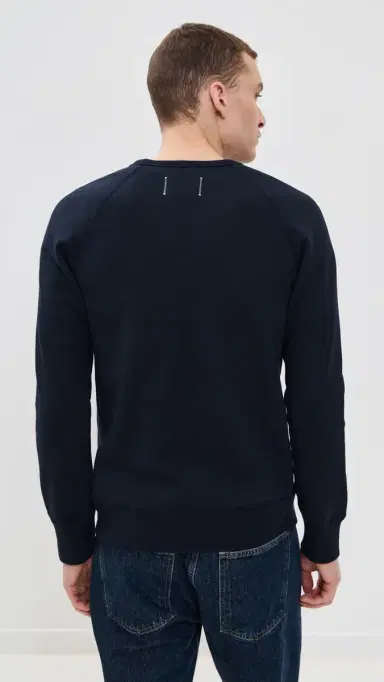 REIGNING CHAMP Mid-Weight Terry Slim Crew Neck Navy M | Thumbnail 3 REIGNING CHAMP Mid-Weight Terry Slim Crew Neck Navy M | Thumbnail 3