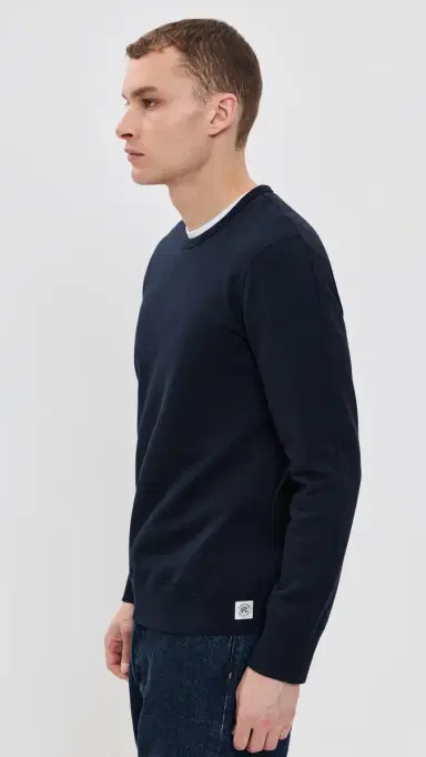 REIGNING CHAMP Mid-Weight Terry Slim Crew Neck Navy M | Thumbnail 4 REIGNING CHAMP Mid-Weight Terry Slim Crew Neck Navy M | Thumbnail 4