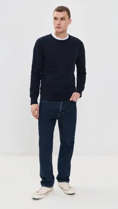 REIGNING CHAMP Mid-Weight Terry Slim Crew Neck Navy M | Thumbnail 5 REIGNING CHAMP Mid-Weight Terry Slim Crew Neck Navy M | Thumbnail 5
