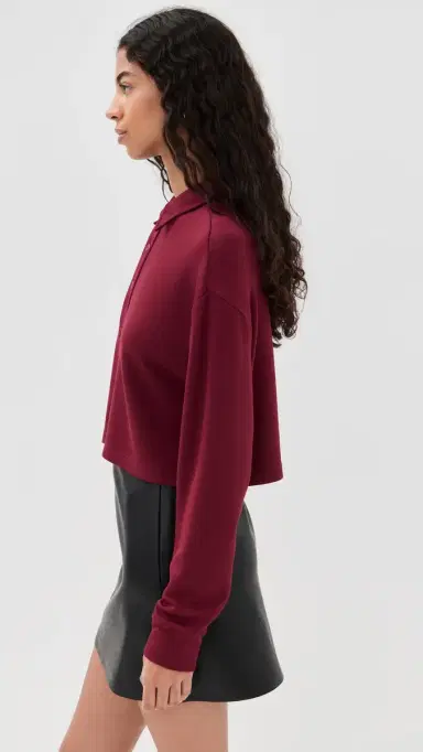 LE BOP Hayley Cropped Polo Merlot L | Thumbnail 4 LE BOP Hayley Cropped Polo Merlot L | Thumbnail 4