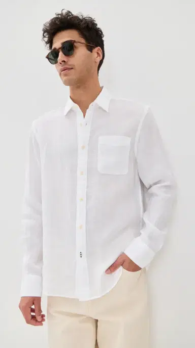 Faherty Linen Laguna Shirt White | Thumbnail 2 Faherty Linen Laguna Shirt White | Thumbnail 2