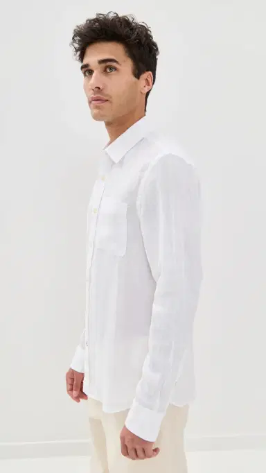 Faherty Linen Laguna Shirt White | Thumbnail 4 Faherty Linen Laguna Shirt White | Thumbnail 4