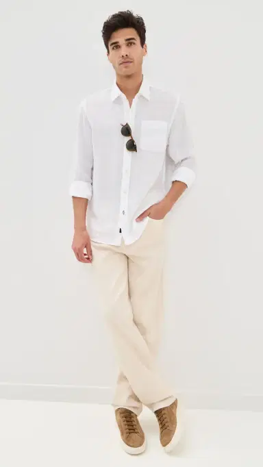 Faherty Linen Laguna Shirt White | Thumbnail 5 Faherty Linen Laguna Shirt White | Thumbnail 5