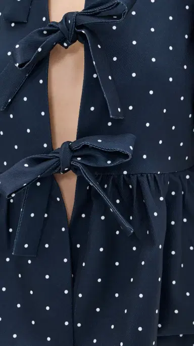 English Factory Polka Dot Puff Sleeve Top Navy | Thumbnail 6 English Factory Polka Dot Puff Sleeve Top Navy | Thumbnail 6