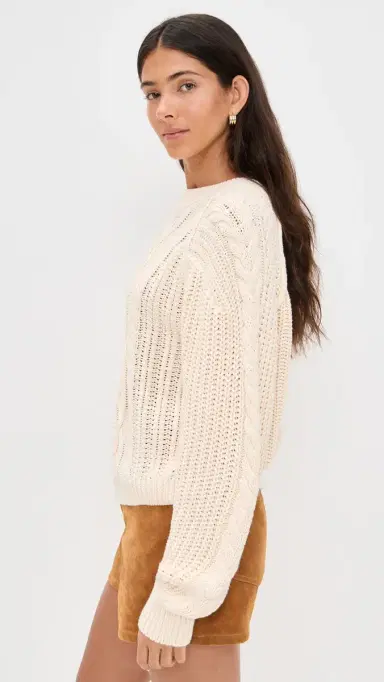 Free People Frankie Cable Pullover Buttercream | Thumbnail 4 Free People Frankie Cable Pullover Buttercream | Thumbnail 4