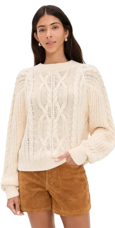 Free People Frankie Cable Pullover Buttercream | Thumbnail 1 Free People Frankie Cable Pullover Buttercream | Thumbnail 1