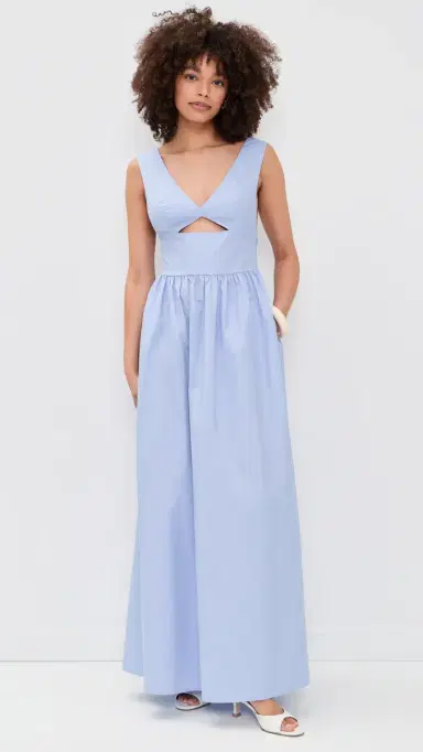 susana monaco Poplin Cross Back Dress Frosty M | Thumbnail 2 susana monaco Poplin Cross Back Dress Frosty M | Thumbnail 2