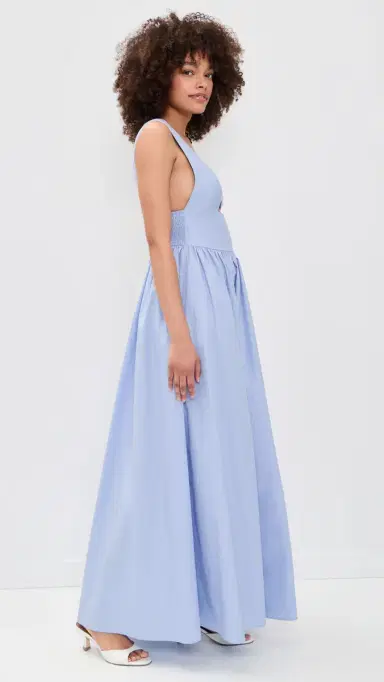 susana monaco Poplin Cross Back Dress Frosty M | Thumbnail 4 susana monaco Poplin Cross Back Dress Frosty M | Thumbnail 4